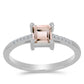 Anillo de Plata con Morganita de Gozareh y Topacio Blanco