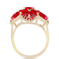 Anillo de Plata Bañada en Oro con Ágata Roja