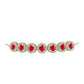 Pulsera de Plata Bañada en Oro con Ágata Roja y Topacio Blanco
