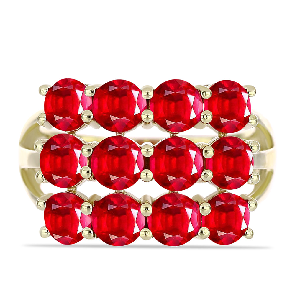 Anillo de Plata Bañada en Oro con Ágata Roja 1 