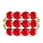 Anillo de Plata Bañada en Oro con Ágata Roja