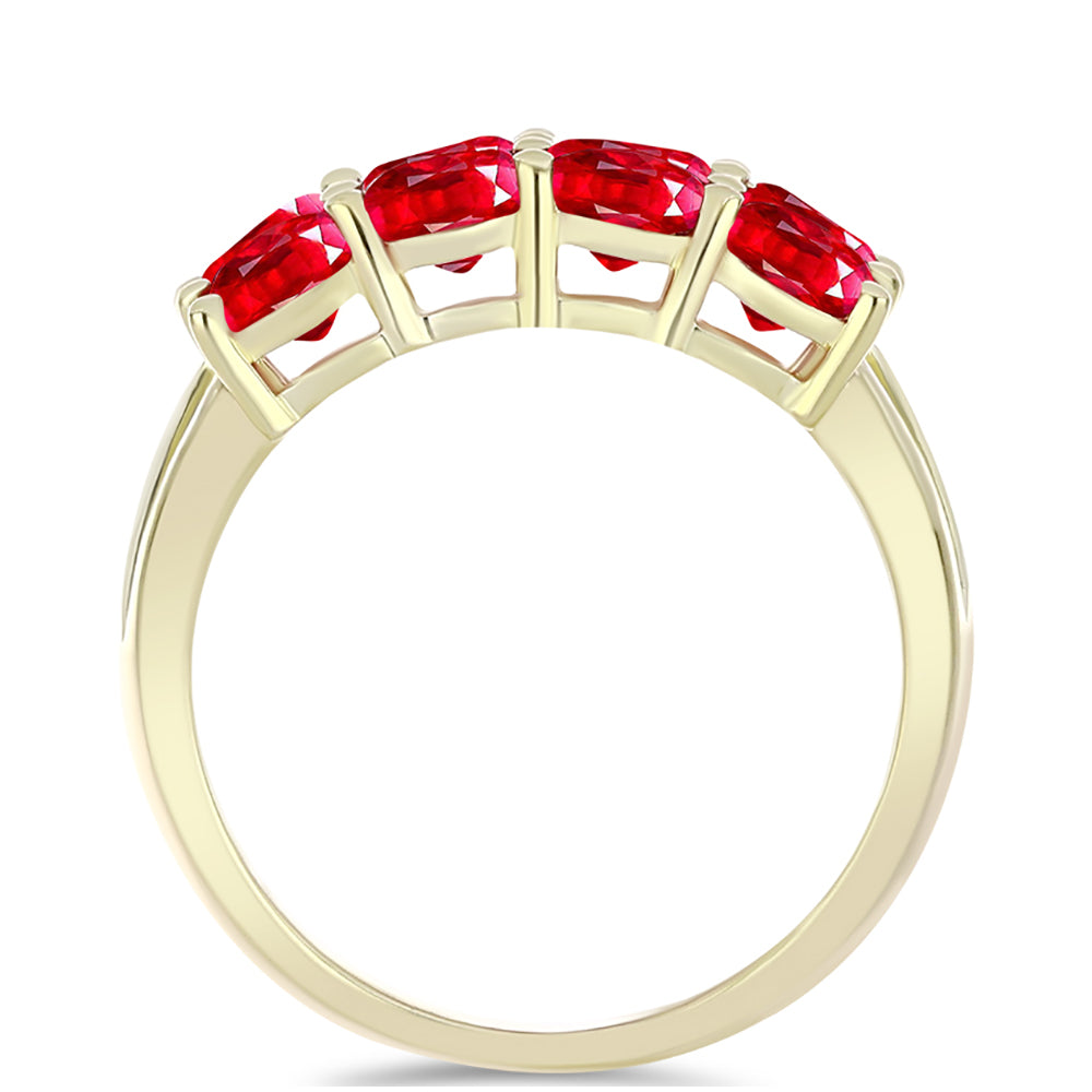 Anillo de Plata Bañada en Oro con Ágata Roja 2 