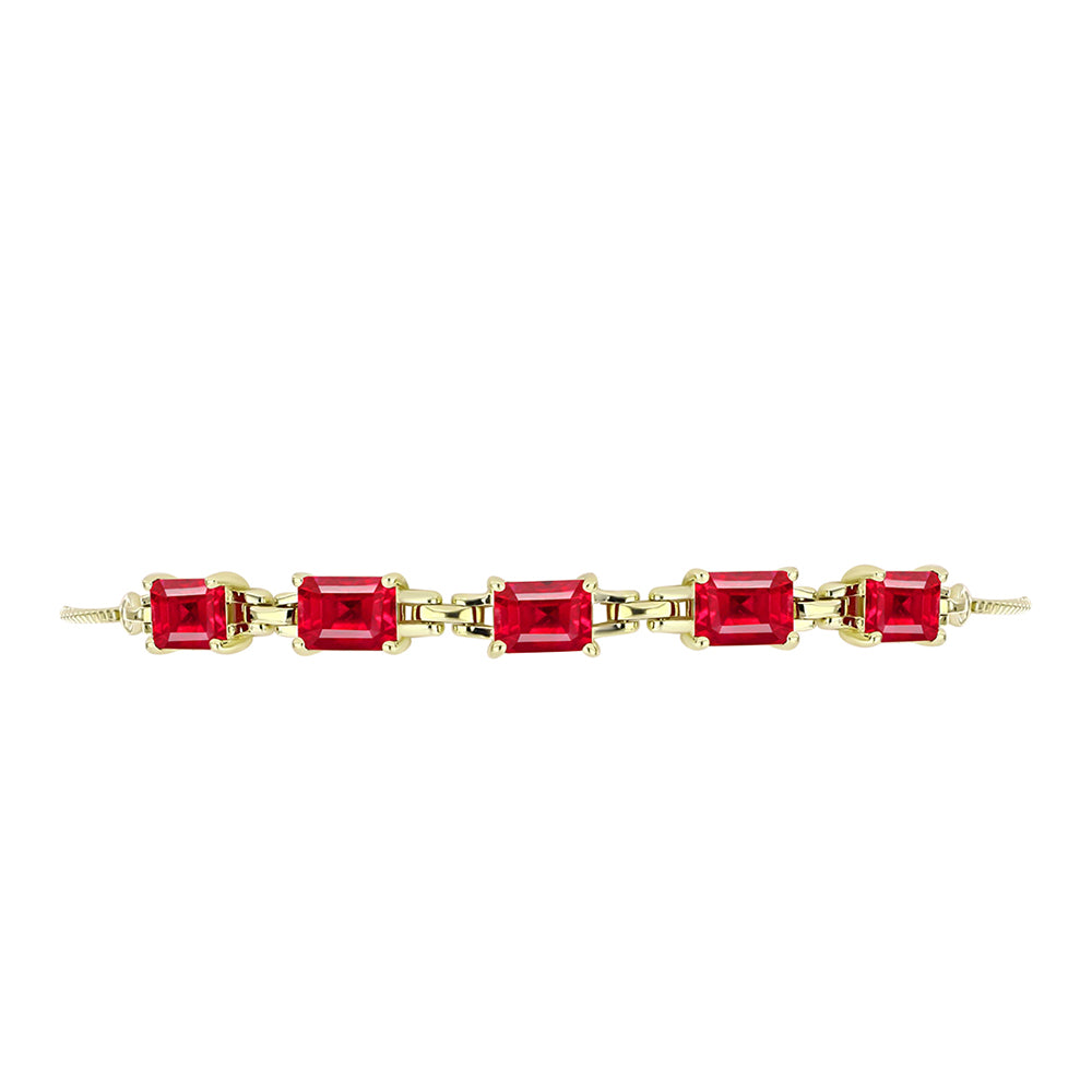 Pulsera de Plata Bañada en Oro con Ágata Roja 2 