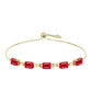 Pulsera de Plata Bañada en Oro con Ágata Roja