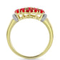 Anillo de Plata Bañada en Oro con Ágata Roja y Topacio Blanco