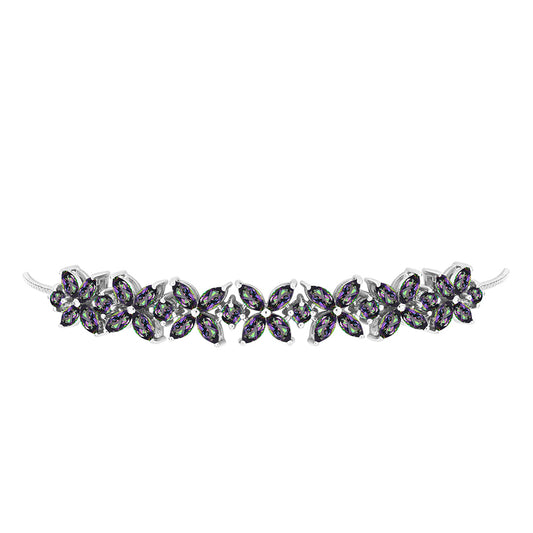 Pulsera de Plata con Cuarzo Místico Verde de Brasil