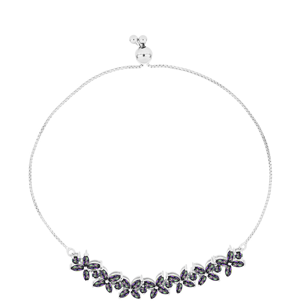 Pulsera de Plata con Cuarzo Místico Verde de Brasil