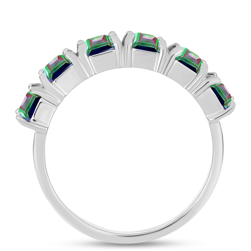 Anillo de Plata con Cuarzo Místico Verde de Brasil