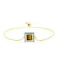 Pulsera de Plata Bañada en Oro con Cuarzo Coñac y Topacio Blanco