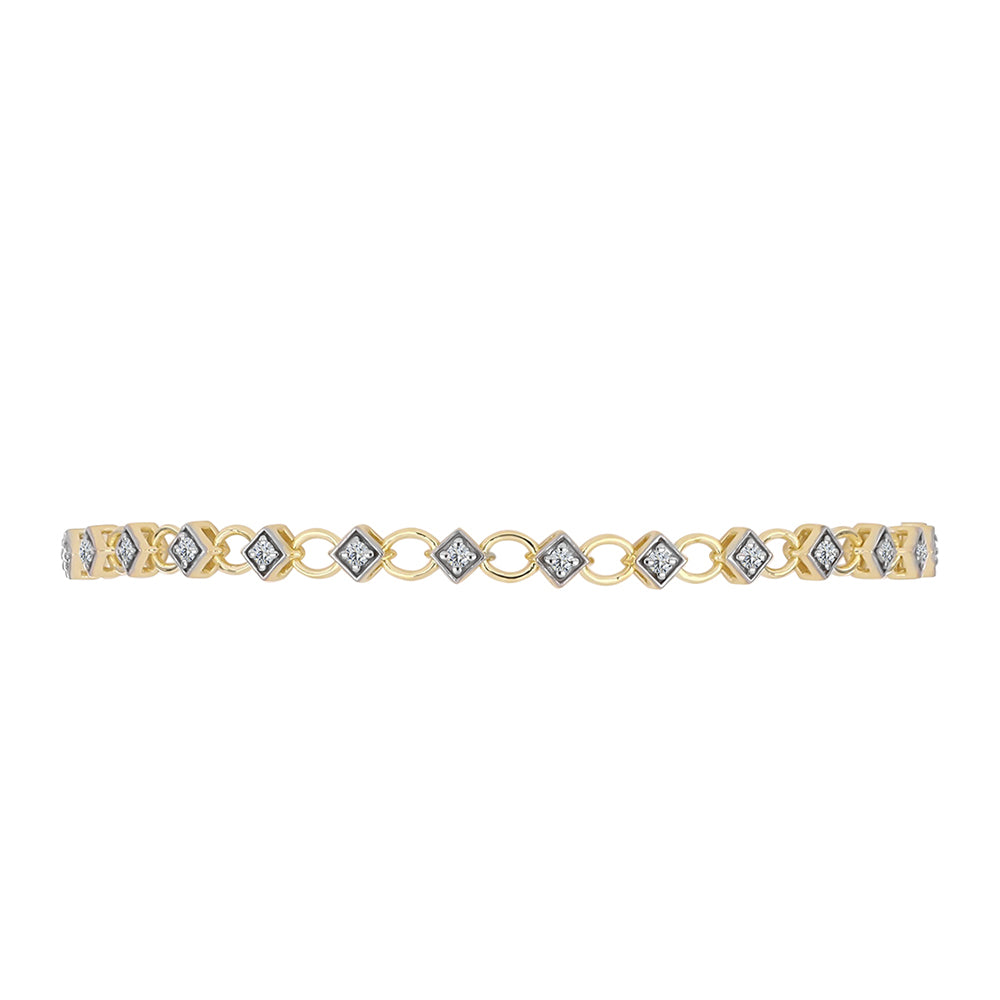 Pulsera de Plata Bañada en Oro con Diamante certificado y cultivado en laboratorio