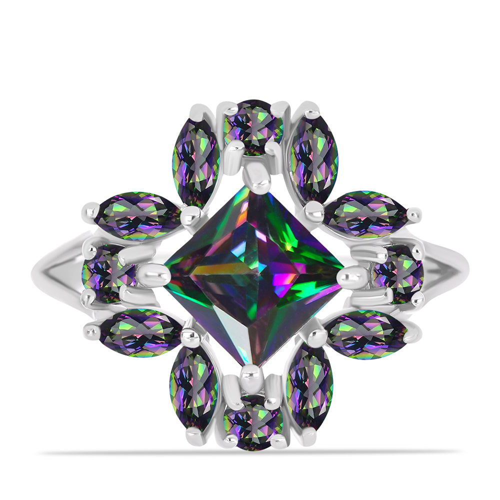 Anillo de Plata con Cuarzo Místico Verde de Brasil 1 