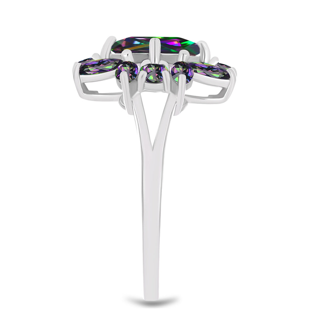 Anillo de Plata con Cuarzo Místico Verde de Brasil