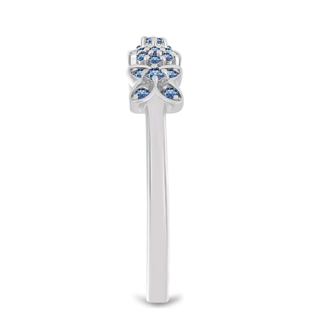 Anillo de Plata con Moisanita azul océano