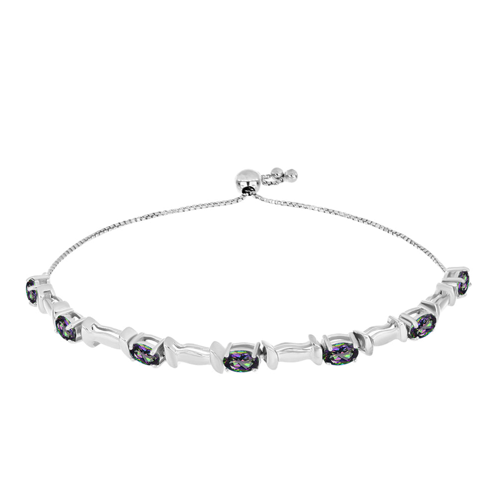 Pulsera de Plata con Cuarzo Místico Verde de Brasil