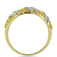 Anillo de Plata Bañada en Oro con Cuarzo Coñac y Topacio Blanco