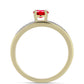 Anillo de Plata Bañada en Oro con Ágata Roja y Topacio Blanco