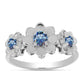Anillo de Plata con Moisanita azul océano