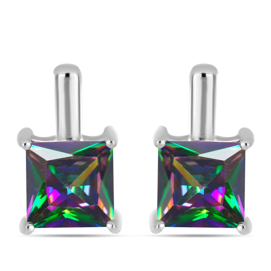 Pendientes de Plata con Cuarzo Místico Verde de Brasil