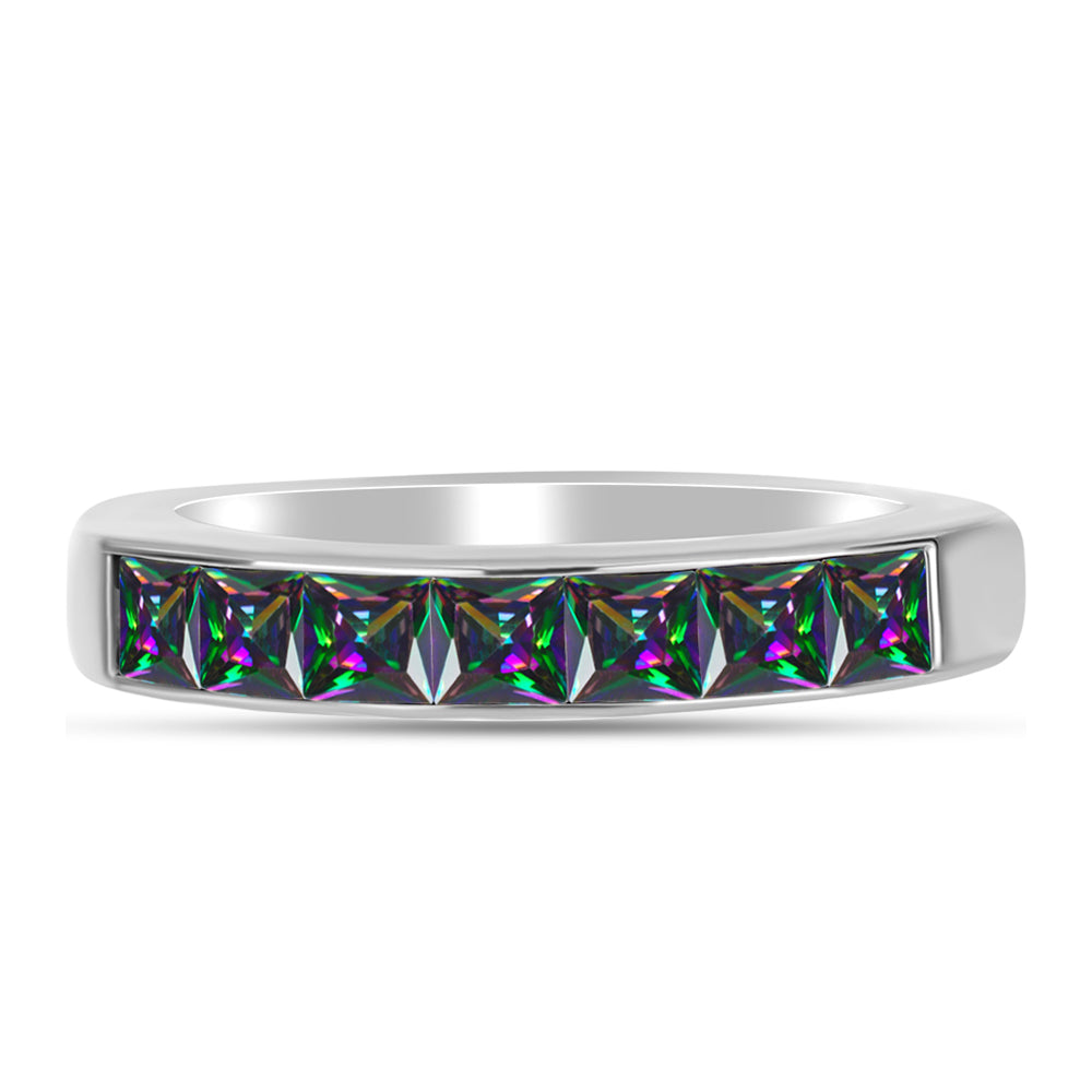 Anillo de Plata con Cuarzo Místico Verde de Brasil