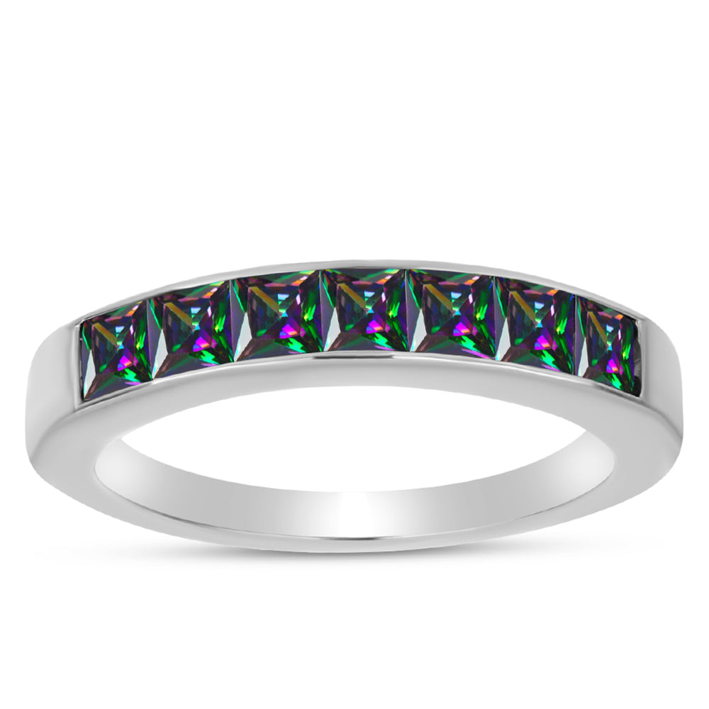 Anillo de Plata con Cuarzo Místico Verde de Brasil