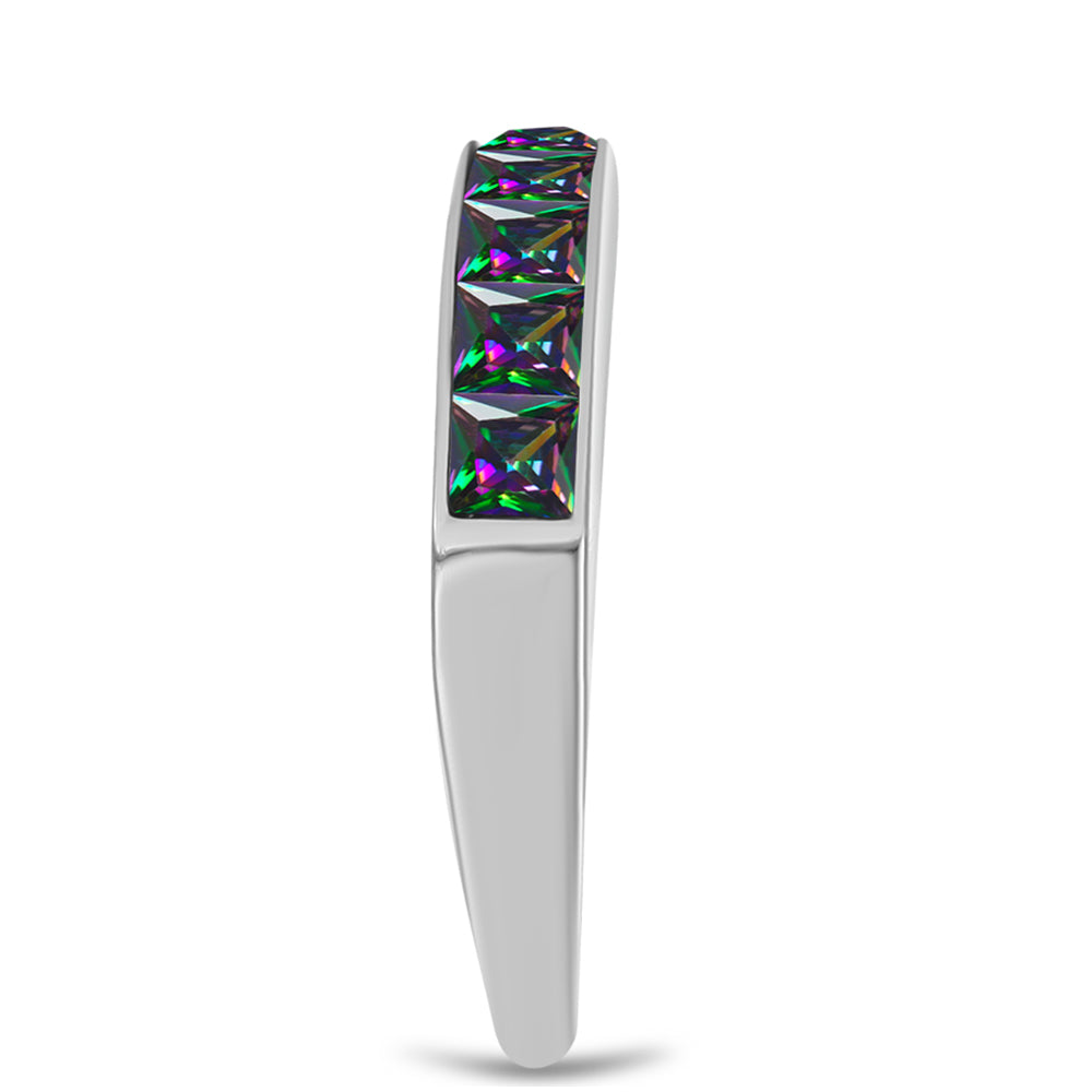 Anillo de Plata con Cuarzo Místico Verde de Brasil
