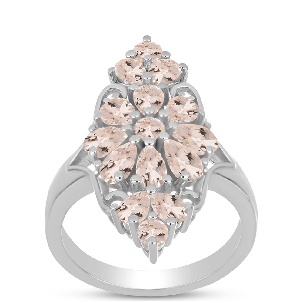 Anillo de Plata con Morganita de Gozareh
