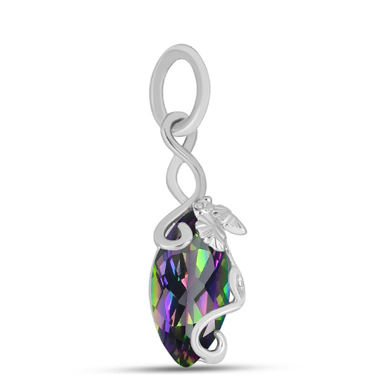 Colgante de Plata con Cuarzo Místico Verde de Brasil
