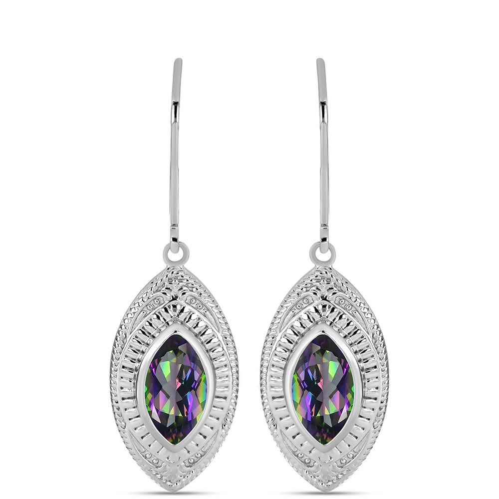 Pendientes de Plata con Cuarzo Místico Verde de Brasil