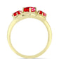 Anillo de Plata Bañada en Oro con Ágata Roja