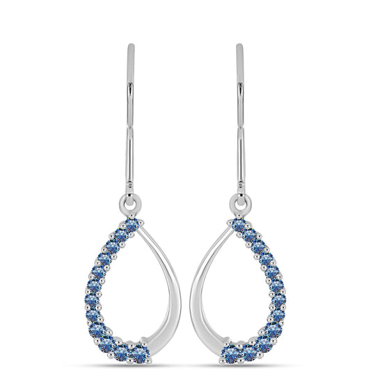 Pendientes de Plata con Moisanita azul océano