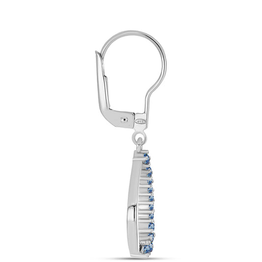 Pendientes de Plata con Moisanita azul océano