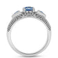 Anillo de Plata con Moisanita azul océano