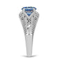Anillo de Plata con Moisanita azul océano