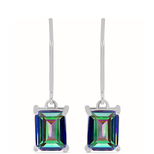 Pendientes de Plata con Cuarzo Místico Verde de Brasil