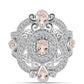Anillo de Plata con Morganita de Gozareh y Topacio Blanco