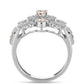 Anillo de Plata con Morganita de Gozareh y Topacio Blanco