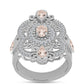 Anillo de Plata con Morganita de Gozareh y Topacio Blanco