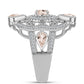 Anillo de Plata con Morganita de Gozareh y Topacio Blanco