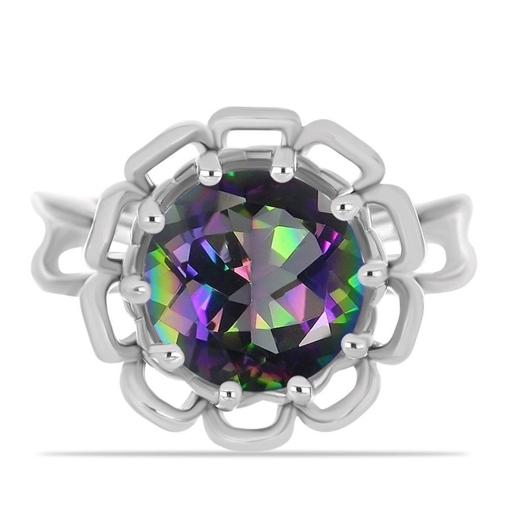 Anillo de Plata con Cuarzo Místico Verde de Brasil