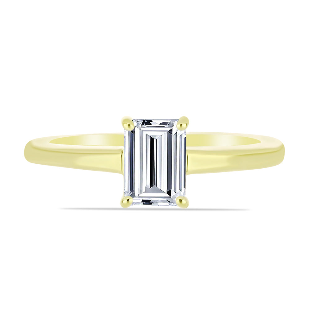 Anillo de Plata Bañada en Oro con Diamante certificado y cultivado en laboratorio 5 