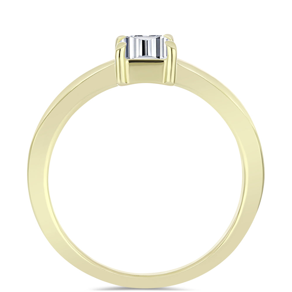 Anillo de Plata Bañada en Oro con Diamante certificado y cultivado en laboratorio 2 