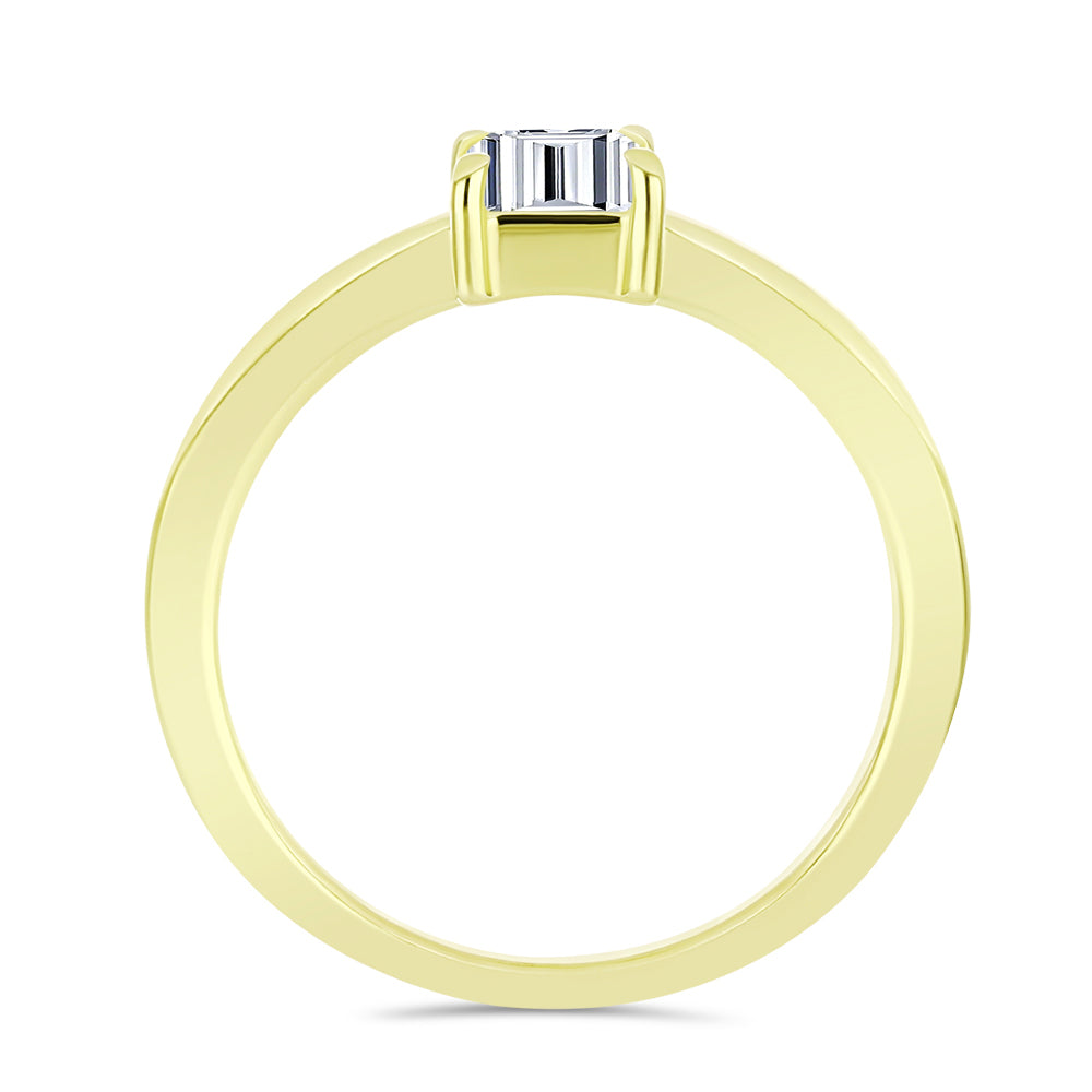 Anillo de Plata Bañada en Oro con Diamante certificado y cultivado en laboratorio 6 