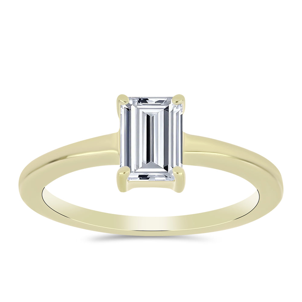 Anillo de Plata Bañada en Oro con Diamante certificado y cultivado en laboratorio