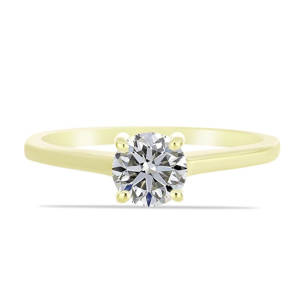 Anillo de Plata Bañada en Oro con Diamante certificado y cultivado en laboratorio 5 