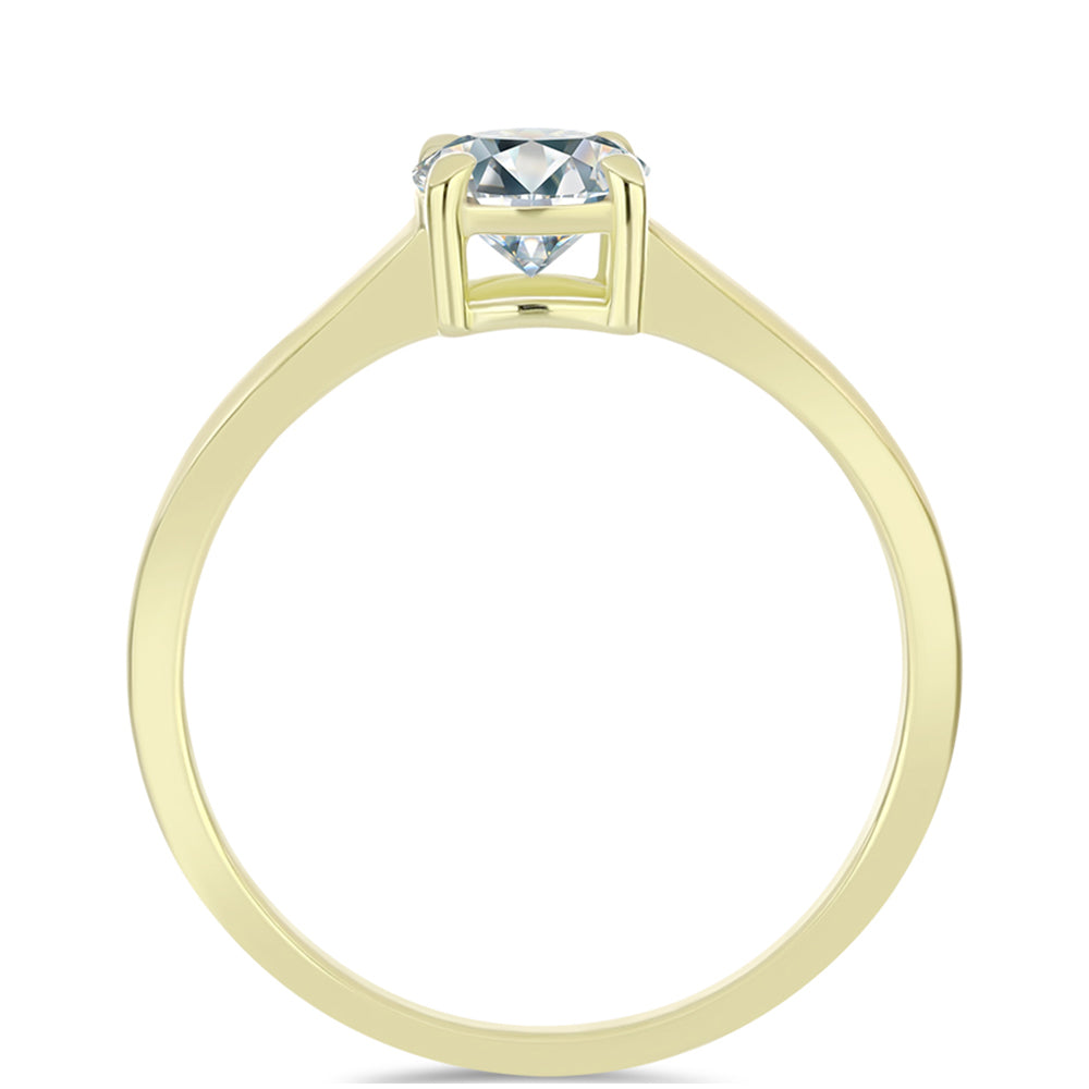 Anillo de Plata Bañada en Oro con Diamante certificado y cultivado en laboratorio