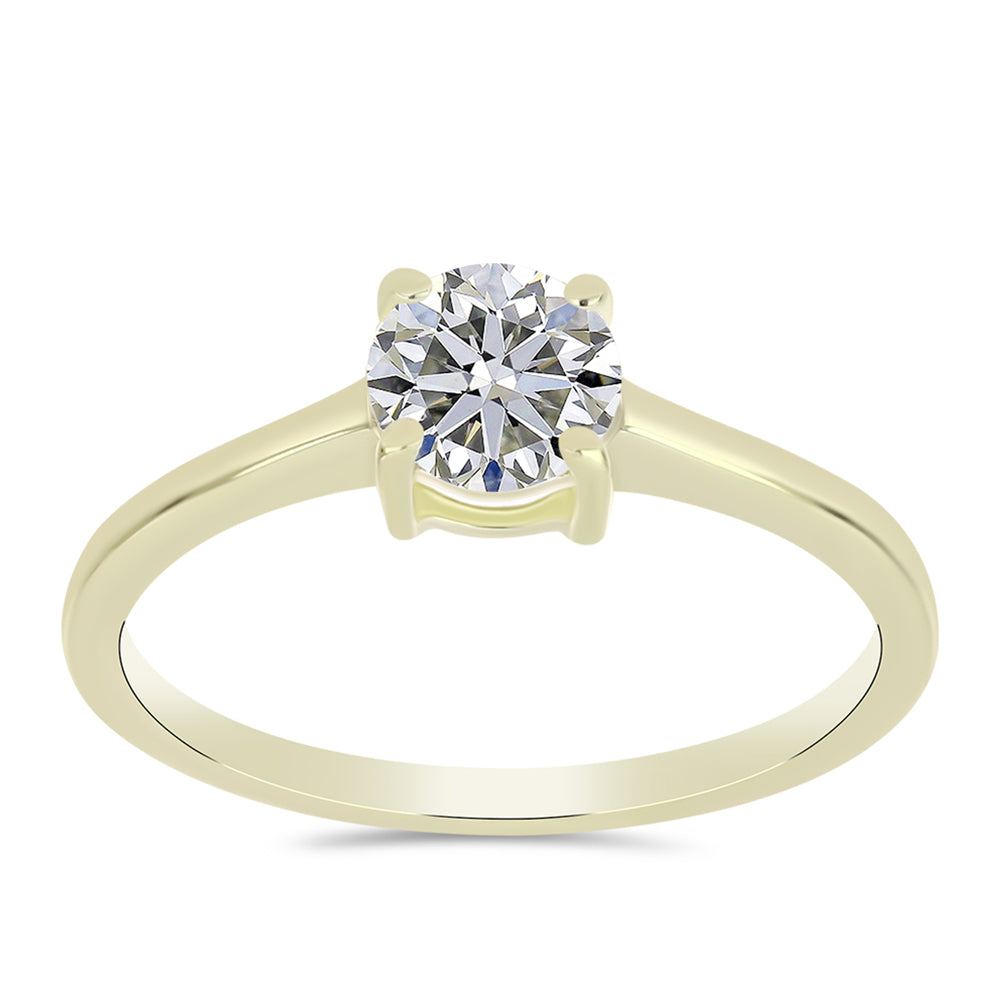 Anillo de Plata Bañada en Oro con Diamante certificado y cultivado en laboratorio 3 
