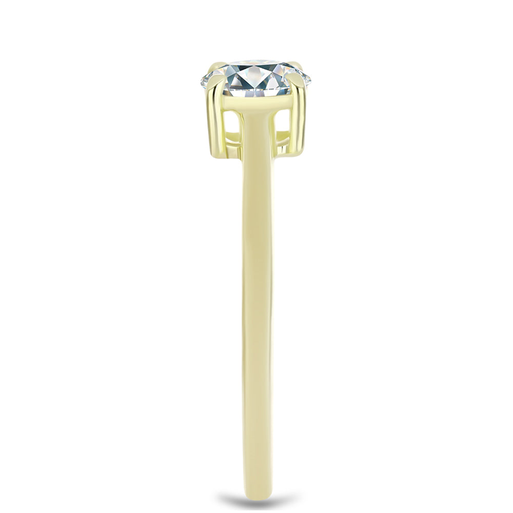 Anillo de Plata Bañada en Oro con Diamante certificado y cultivado en laboratorio