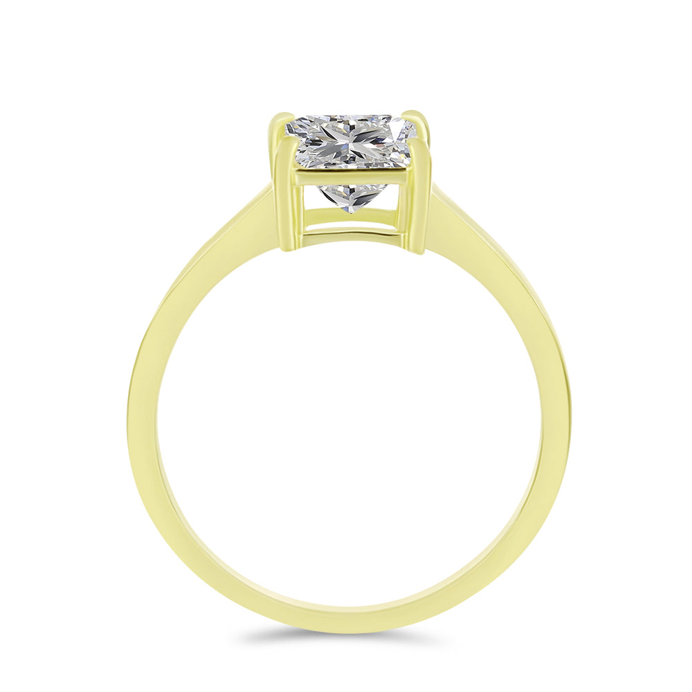 Anillo de Plata Bañada en Oro con Diamante certificado y cultivado en laboratorio 6 