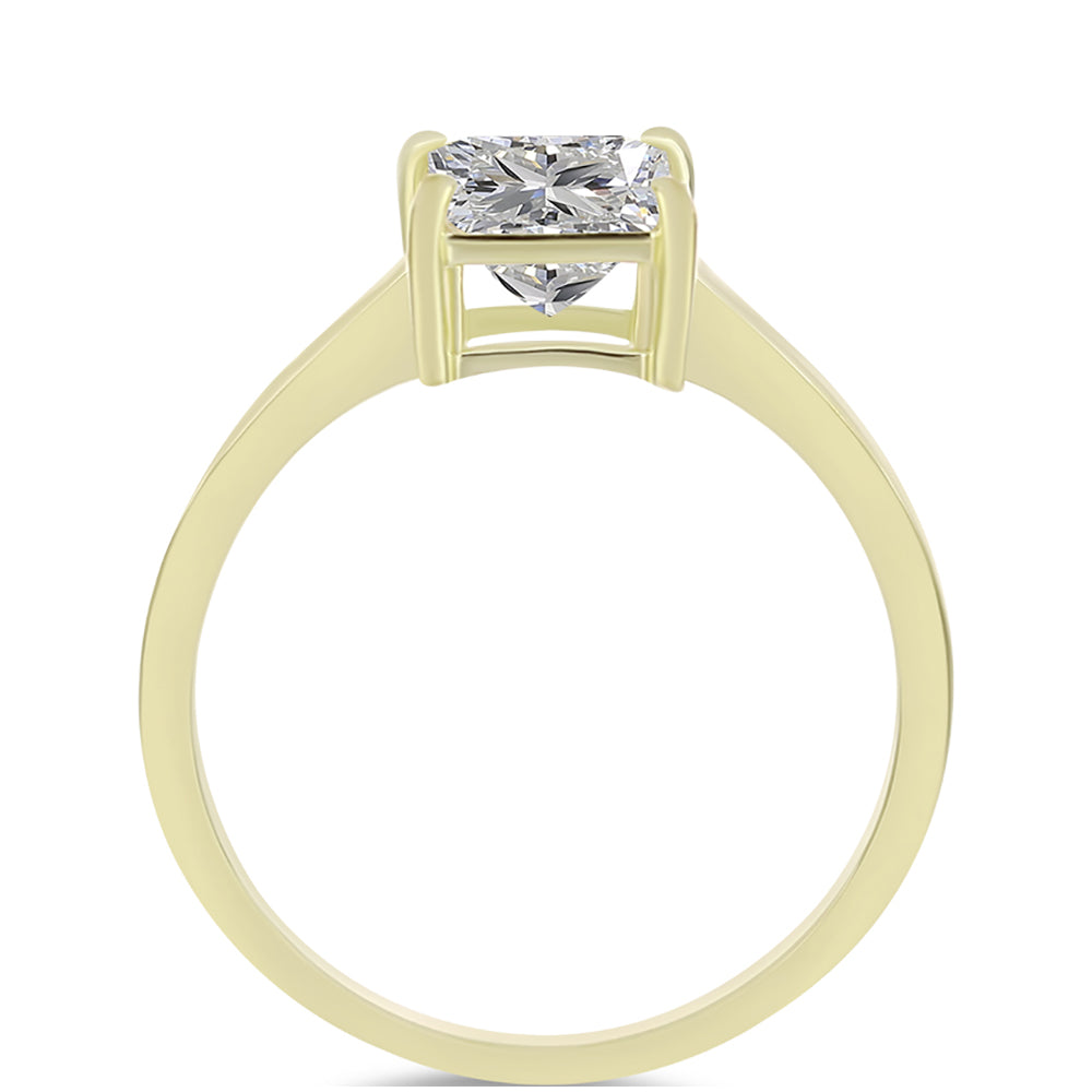 Anillo de Plata Bañada en Oro con Diamante certificado y cultivado en laboratorio 2 