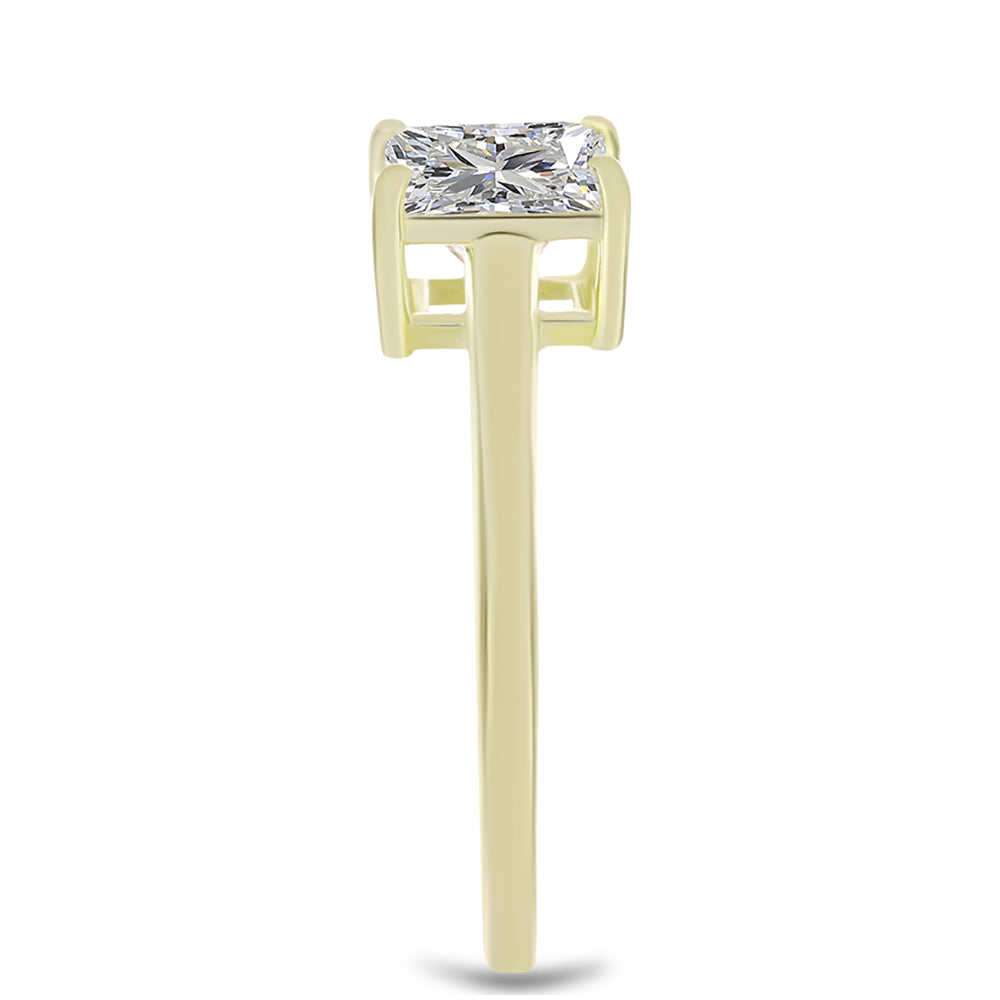 Anillo de Plata Bañada en Oro con Diamante certificado y cultivado en laboratorio 4 